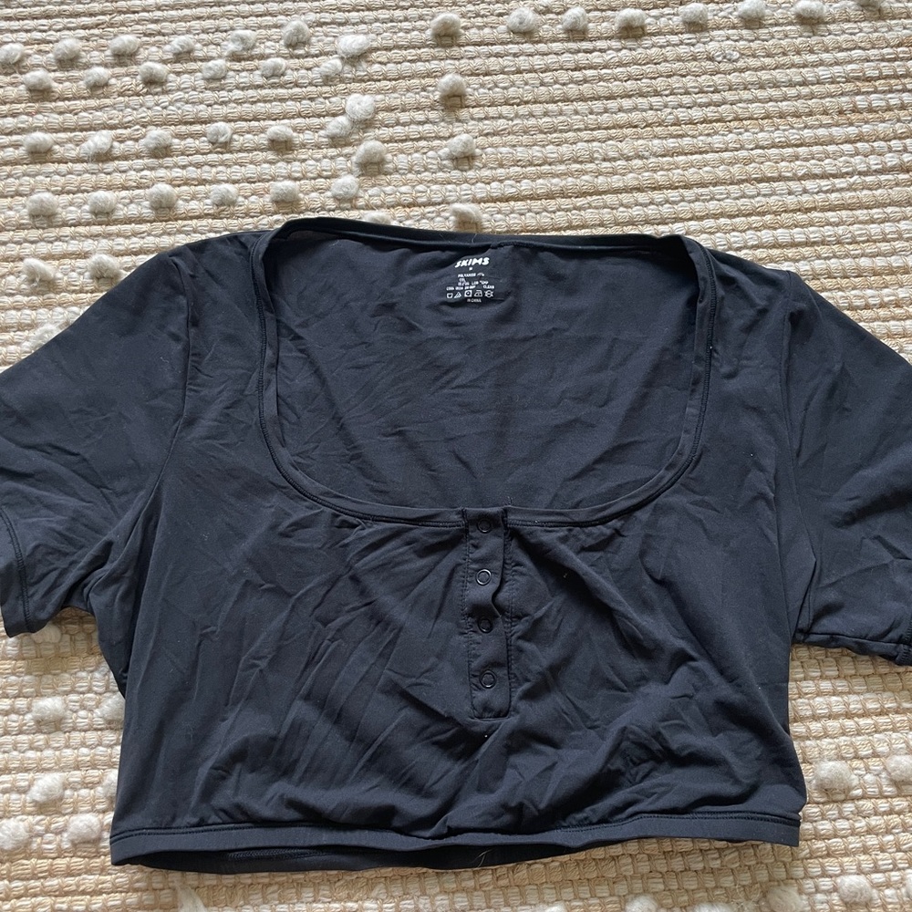 Skims Henley crop top